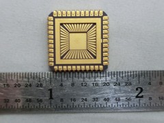 44pin PLCC, QFJ, ceramic leadless chip carrier, wirebond package, cavity, J-lead