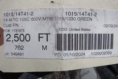 NEW 1015/14T41-2 14 41TC 105C 600V MTW 1015/1230 Green WIRE