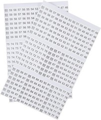 Durable Self-Adhesive Wire Markers, Numbers 46-90, Compact Booklet, 10 Sheets