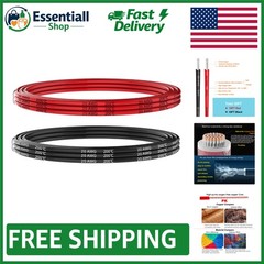 20 AWG Silicone Hook Up Wire – 20 Feet (10ft Black/Red) High Voltage Up to 600V