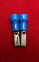 Lot of 46 Pieces Blue Female Spade Terminals 16-14 Wire, Partially Insulated