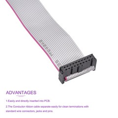 20Pins 30cm IDC Wire Flat Ribbon Cable FC to FC Jumper Wire for Computer LED DVD