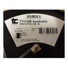 Battery Cable 2 B&S 188 amp Tinned TYCAB Cable 300mm Pos or Neg 8mm Rings