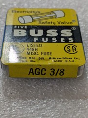 Bussmann AGC-3/8 Fast Acting Glass Fuse Pack of 5 Industrial Electrical OEM Part