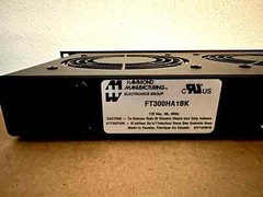 Hammond FT300HA1BK Cooling Fan Tray, W+Red LED Switch 115VAC, 3A, 60Hz – New!
