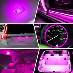 10-Piece T10 194 168 Dashboard Instrument LED Light Bulbs with Twi Color: Pink