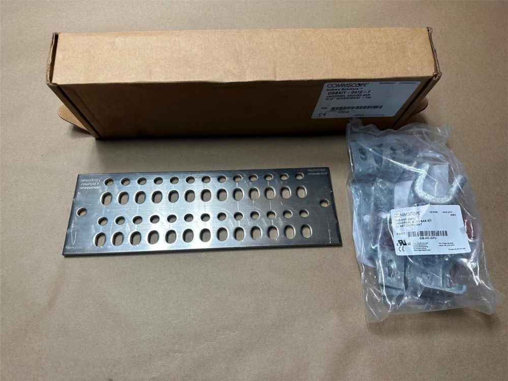 Commscope UGBKIT-0412-T Universal Tinned Copper Ground Bar Lug w/ Hardware 4×12″