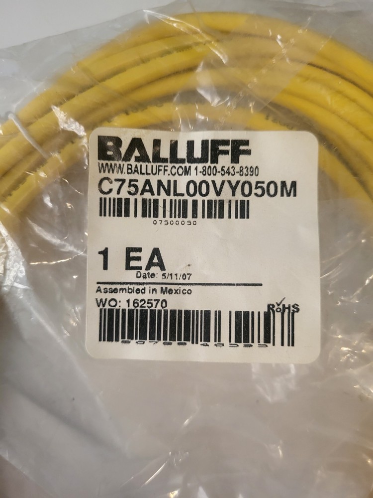 Balluff C75ANL00VY050M Cordset 5M (16.4 ft) Micro-Change Cable New