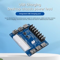 24pins ATX Power Supply Breakout Board USB Charging Chassis Power Adapter Board
