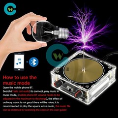 AC110-220V Dual Mode Bluetooth Music Tesla Coil Artificial Lightning Touchable