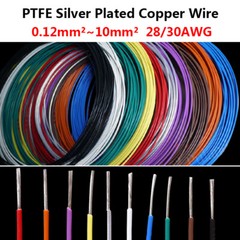 Stranded PTFE Silver Plated Copper Cable Wire FEP Cable 0.12mm²~10mm² 28/30AWG