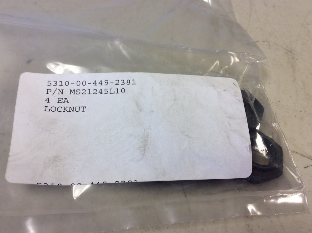 5310-00-449-2381 Locknut Bag of 4 5310004492381 MS21245L10