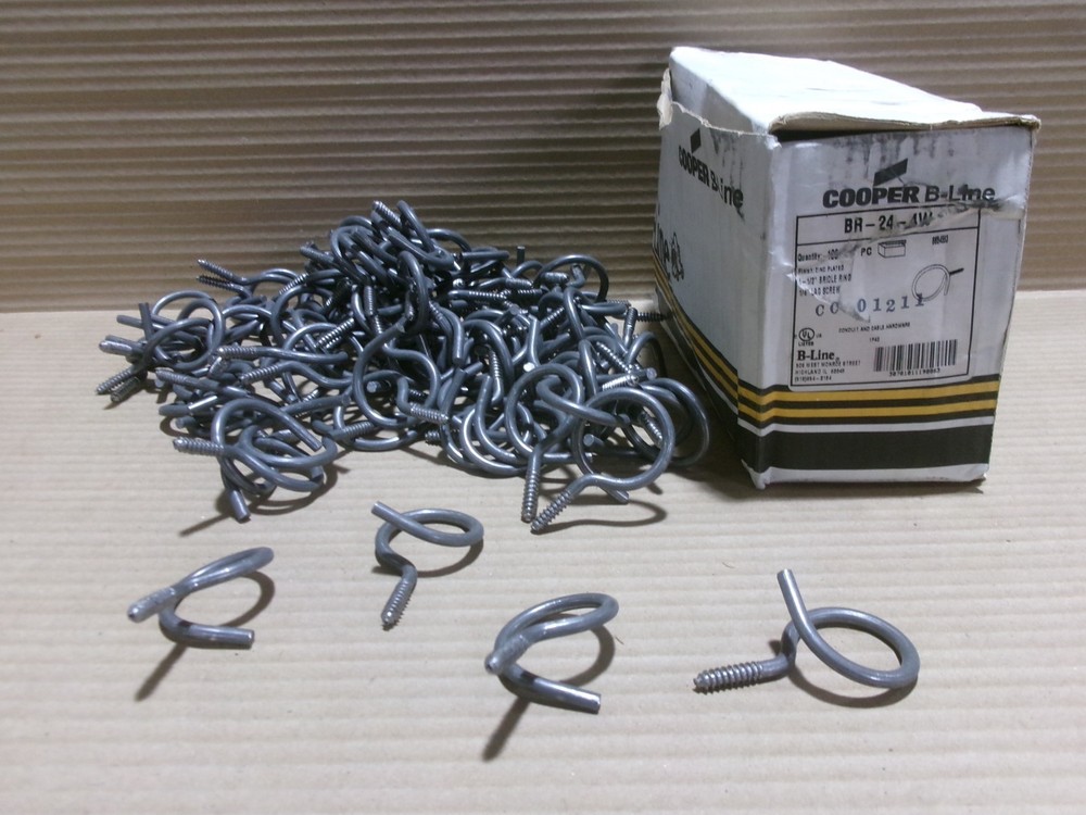 Cooper BR-24-4W Box of 100 1 1/2″ Bridle Ring 1/4″ Lag Screw Zinc Plated AK