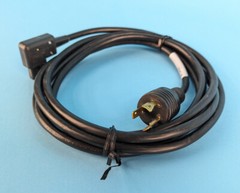 LOT OF 10 L6-20 TO RIGHT ANGLE C15 SERVER POWER CORDS: 250v, 12’ |010-7246916
