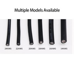 UL1185 Single Core Shielded Wire Black And Grey 10/12/14/16/18/20/22/24/26/28AWG