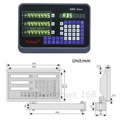3Axis Digital Readout DRO Display 5µm Linear Scale 18”+20”+40” Kit CNC Mill