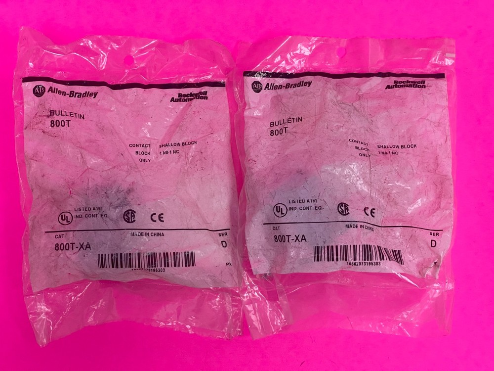 Allen-Bradley 800T-XA Series D Shallow Contact Block 1NO/1NC 600VAC [Lot of 2]