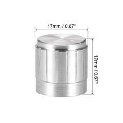 5pcs Potentiometer Knob Siver Tone Rotary Knob 17mmx17mm Volume Control Knob