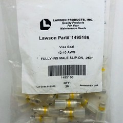 25 PACK LAWSON 1495186 VISA SEAL 12-10 AWG FULLY-INS MALE SLIP-ON .250″
