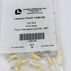 25 PACK LAWSON 1495186 VISA SEAL 12-10 AWG FULLY-INS MALE SLIP-ON .250″