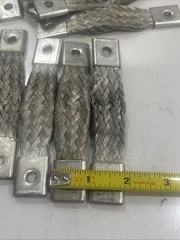 Lot of 15 Double Layer Braided Copper Ground Straps 2 AWG 5″ x 7/8″ Dual Busbars