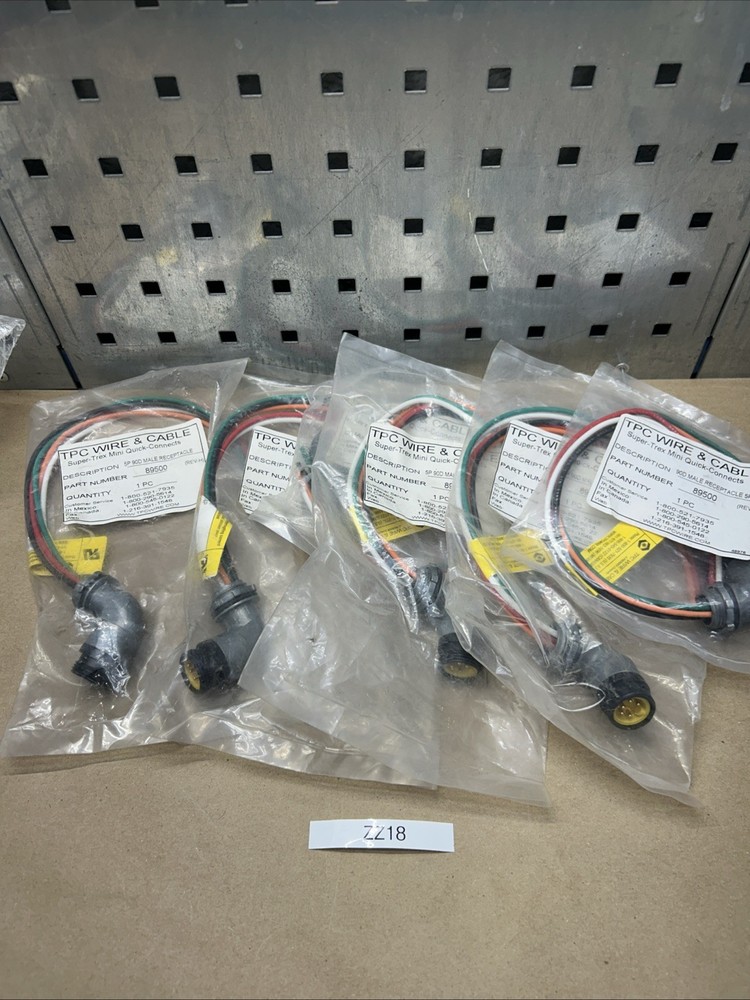 (6) TPC Wire & Cable 89500 90 Deg Male Receptacle 5 Pole New In Individual Bags