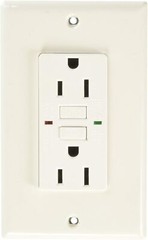 ROYAL PACIFIC 9214WHL, 15A Gfci White W/Green Led Function, 1 pc