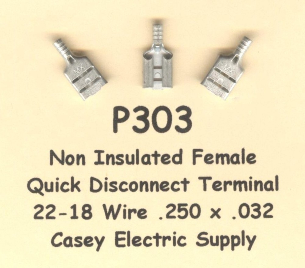 100 Non Insulated Quick Disconnect QD Terminal #22-18 Wire Gauge AWG .250 Female