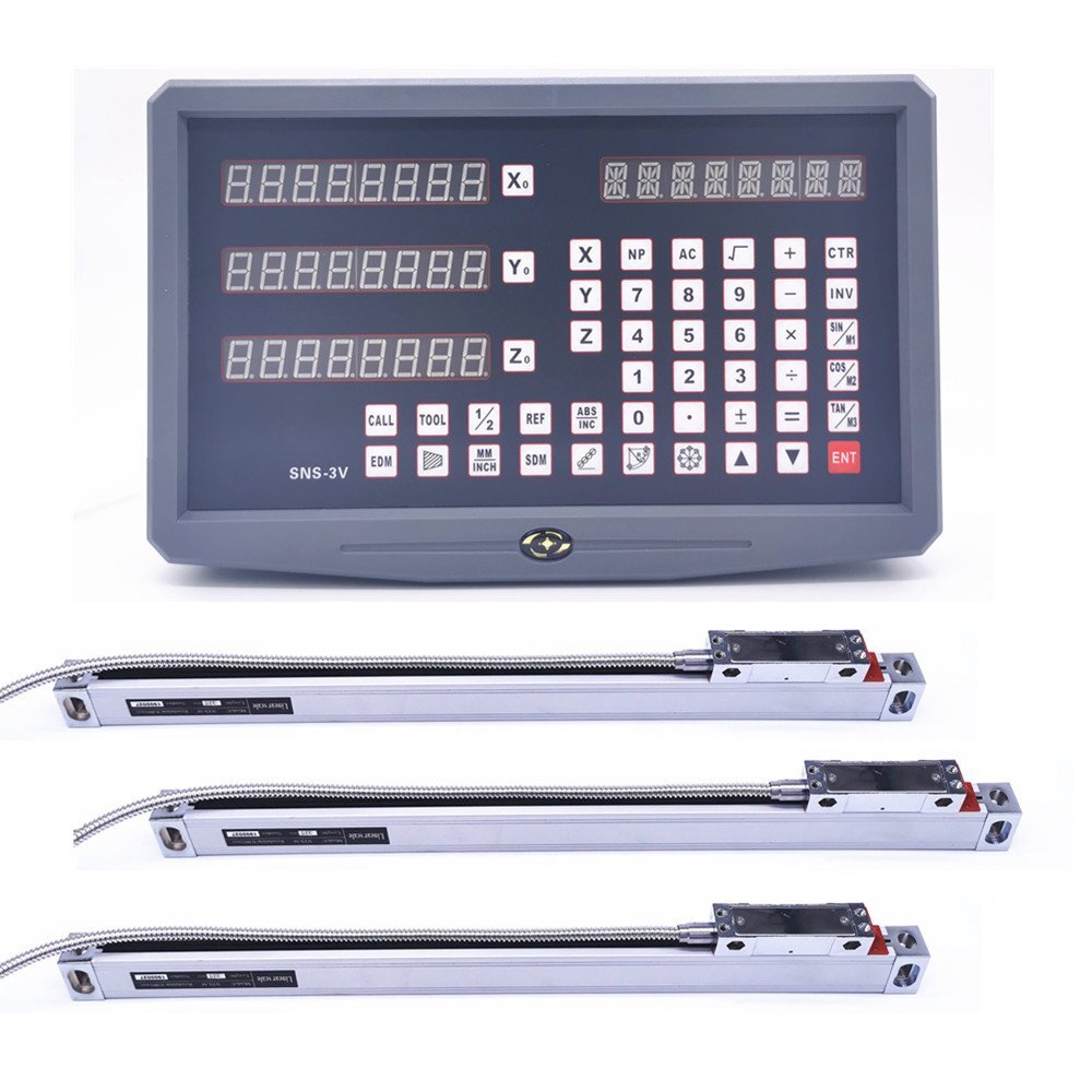 Complete Set SNS-3V 3 Axis DRO Digital Readout+3 Pcs Linear Scale Encoder Ruler