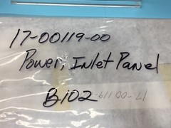 NOVELLUS 17-00119-00 PANEL, FACILITY, POWER INLET, 169262