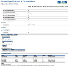 Belden 9156 2 Pairs, 18 AWG For Audio Control Instrumentation Cable AWM 2464