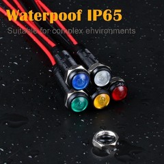 5pcs 6mm LED Indicator Light Plastic Black Signal Dot Lamp 12V 24V 1/4 Mounting