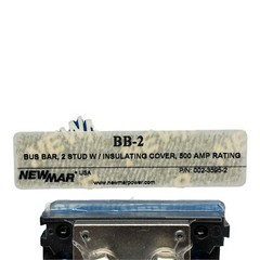 NEWMAR BB-2 BUS BAR 2-STUD w/INSUL CVR 500 AMP NEW/UNUSED SURPLUS