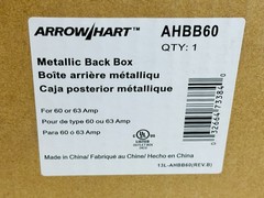 NEW Arrow Hart AHBB60 Metallic Back Box for Pin & Sleeve 60A 63A Receptacles