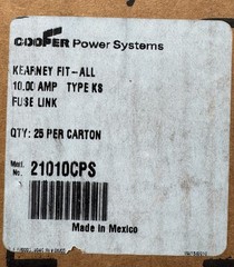 KEARNEY FIT –ALL 10.00 AMP TYPE KS FUSE LINK QTY: 25