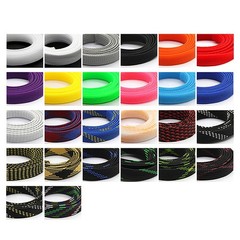ALL SIZES & COLORS PET Expandable Wire Cable Sleeving Sheath Braided Loom Tubing