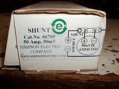 SIMPSON ELECTRIC SHUNT 06709 50AMP 50mV EXTERNAL PORTABLE (WL42-2)