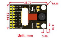 Camera Module OV5640 (B) Image Sensor 5 Megapixel (2592×1944) Fisheye Lens 3.3V