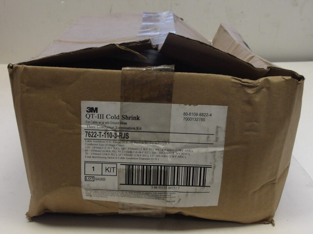 3M CAT NO: 7622-T-110-3-RJS QT-III COLD SHRINK THREE CONDUCTOR TERMINATION KIT