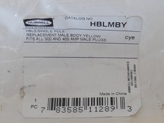 Kellems Hubbell HBLMBY Single Pole Replacement Male Body Yellow Wiring Device…
