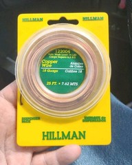 HILLMAN 122004 18 Gauge 25′ Copper Wire Dispenser Pack 14 lb. Work Load