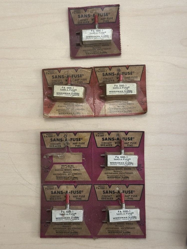 Sans-A-Fuse FA 1000-1 Circuit Breakers Replaces Zenith 136-71, Emerson, Motorola