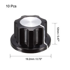 10Pcs Speaker Control Knob 19mm Dia Rotary Knobs for 6mm Dia w Set Screw