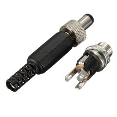 Screw Locking Metal Panel Mount Socket DC Power Connector Female Plug 2.1×5.5mm