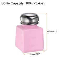 Solvent Alcohol Dispensers 100ml Push Down Liquid Dispenser Pump Pink