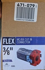 Box Of 50 3/8″ Flex Cut In Connector -25803 New Sealed bags