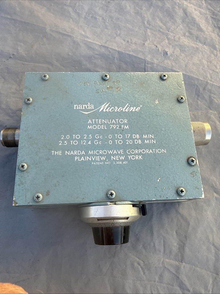 NARDA Model 792FM ATTENUATOR 2.0-2.5 Gc, 0-17 DB MIN., 2.5-12.4Gc, 0-20 DB MIN