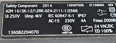 Schmersal AZM 161SK-12/12RK-024-2111-1/2566 Interlock Switch Safety Loc3C40