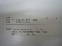 new AMAT 0090-90435 assy. transformer and fuse