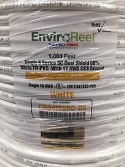 Perfect Vision Enviroreel, 1kft 6 series SC Dual Shield 60% White FR-PVC 17AWG